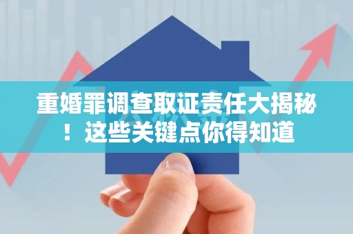 闽清重婚罪调查取证责任大揭秘！这些关键点你得知道