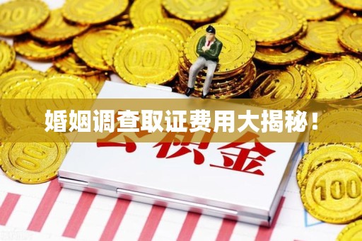 闽清婚姻调查取证费用大揭秘！