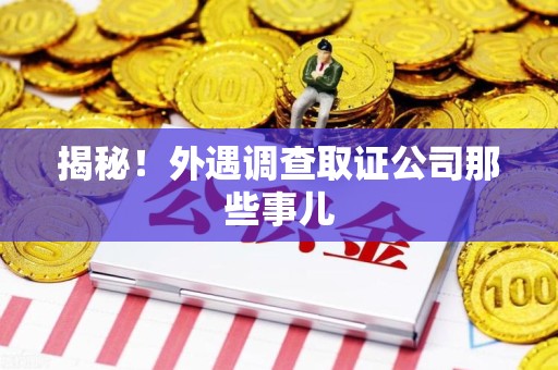 闽清揭秘！外遇调查取证公司那些事儿