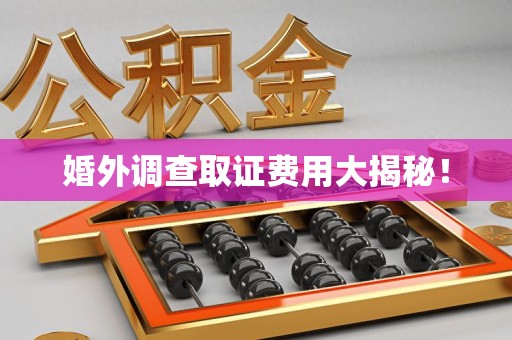 闽清婚外调查取证费用大揭秘！