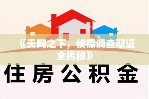 闽清《天网之下，侦探调查取证全揭秘》