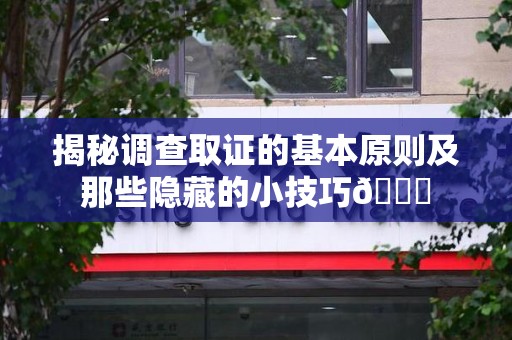 闽清揭秘调查取证的基本原则及那些隐藏的小技巧😎