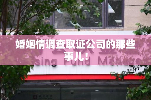 闽清婚姻情调查取证公司的那些事儿！