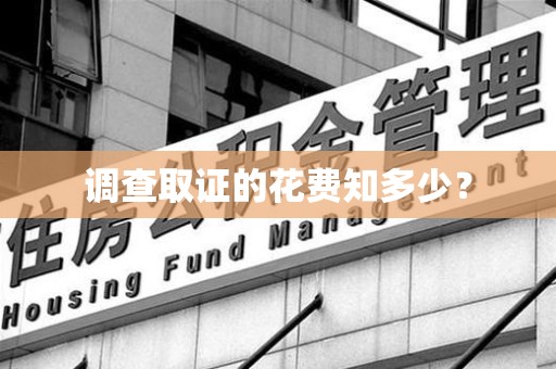 闽清调查取证的花费知多少？